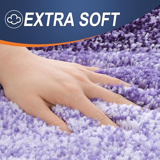 OLANLY Bathroom Rugs Mat 36x24, Extra Soft Absorbent Microfiber Bath Rugs, Rubber Backing, Quick Dry, Machine Washable Bath Mats for Bathroom Floor, Tub and Shower, Home Decor Accessories, Violet