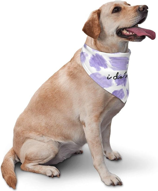 I Do Too Dog Wedding Bandana,Married Puppy Pet Bandanas Accessories,Wedding Photo Prop for Dog Lover Pet Scarf Accessories (Purple Color Block)