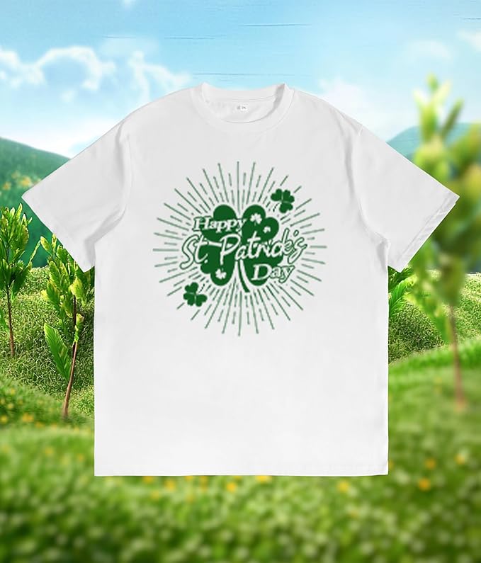 St. Patrick's Day Celebration Tee Beer Graphic Big and Tall Short Sleeve Cotton Festival Casual Gym Workout Tshirts