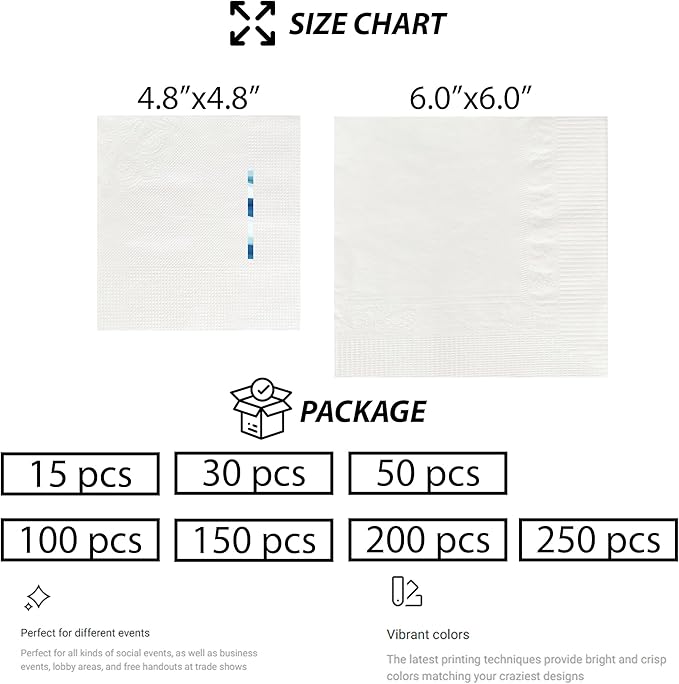 Luxury Custom Cocktail Napkins Wedding, Pack 50 100 150 500 Anniversary Party, Monogram Initials, Rehearsal Dinner Table Decor, Beverage & Luncheon, Saga Green, White Decor Style 2