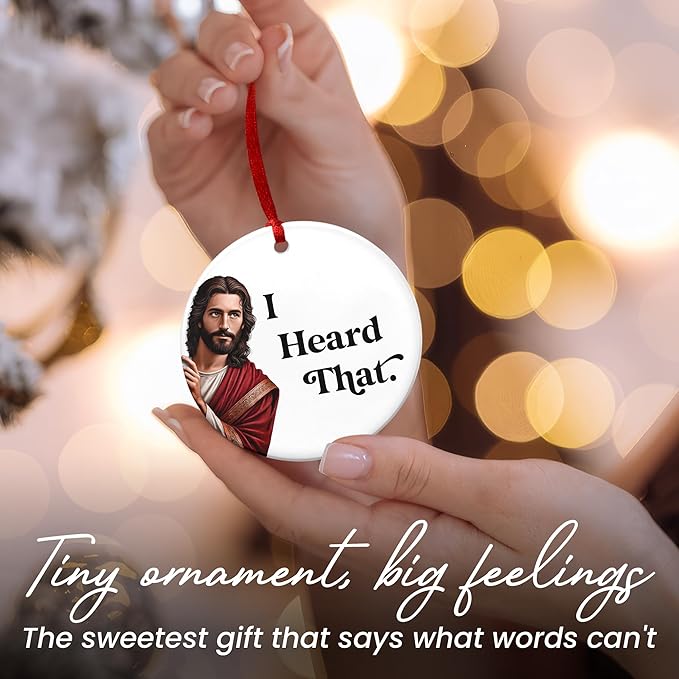 FLAGWIX Christmas Funny Gifts for Women Men - Ceramic Christmas Ornaments 2025 for Tree Decorations - White Elephant Gifts for Adult, Funny Ornament Ideas, Stocking Stuffers Gift for Men Women