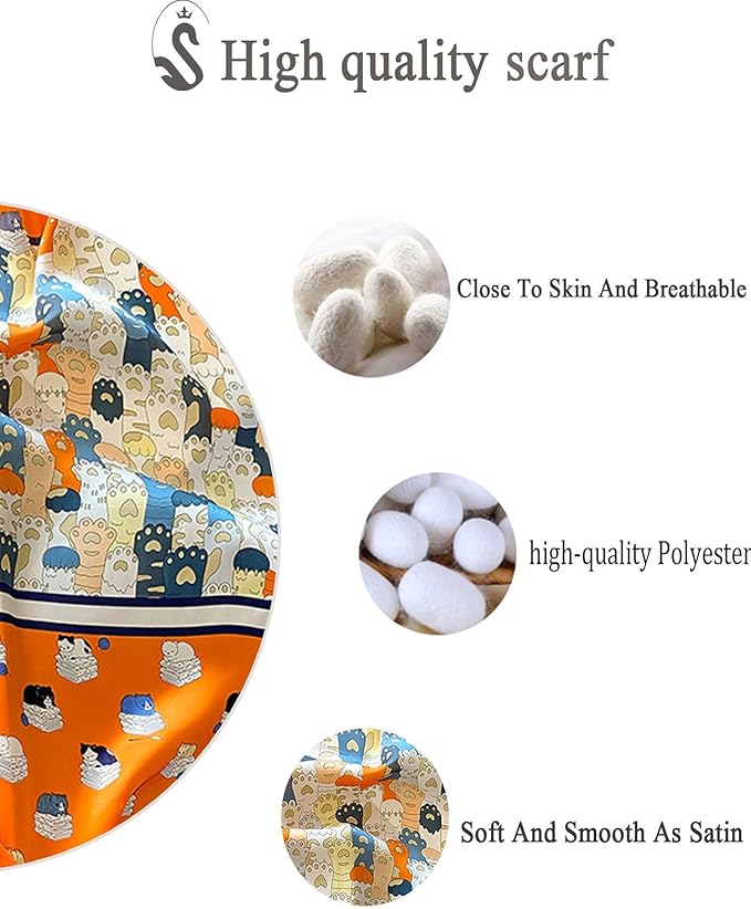 Neck Scarf For Womens Silky Head Scarves Hair Bandanas Square Scarf Fashion Accessories lightweight