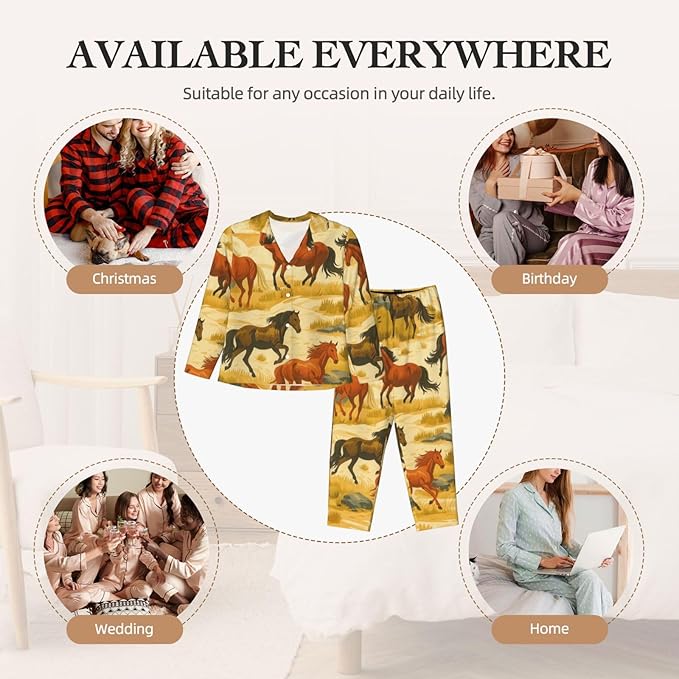 Retro Bee And Floral Women'S Pajama Sets Ultra-Soft Printed Sleepwear