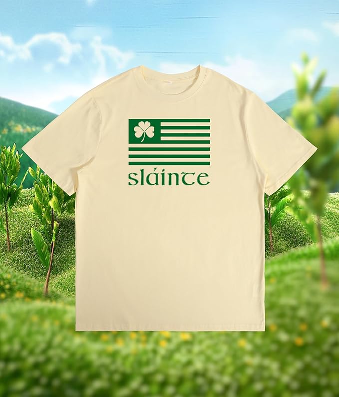 St. Patrick's Day Celebration Tee Beer Graphic Big and Tall Short Sleeve Cotton Festival Casual Gym Workout Tshirts