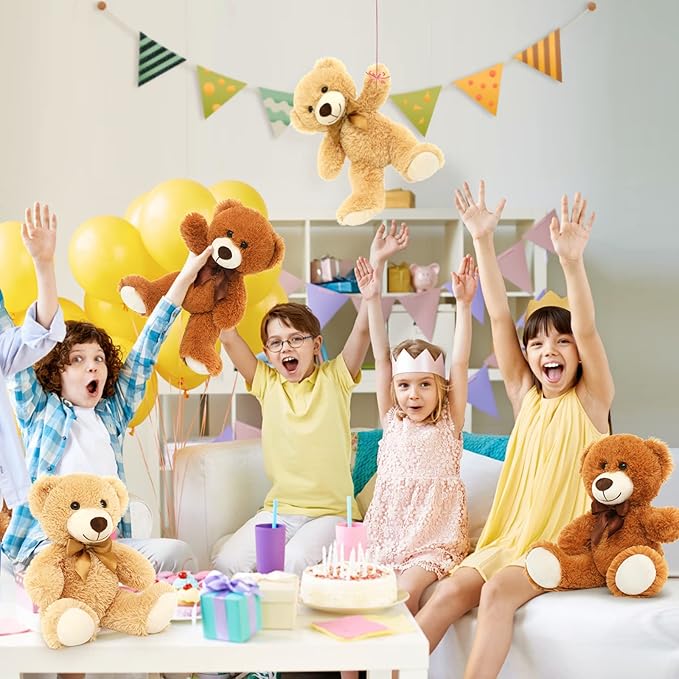 MaoGoLan 12 Pieces Soft Teddy Bear Baby Shower Decorations, 14'' Bulk Teddy Bear Stuffed Animals for Girls Plush Toys Babies Gender Reveal Birthday Teddies for Kids Gifts Christmas Valentine's Day