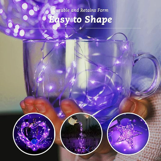 12 Pack Fairy Lights Battery Operated String Lights,7FT 20LED Waterproof Silver Wire Christmas Lights Outdoor,Firefly Mini Lights for Bedroom Party Birthday Wedding Indoor Decorations.