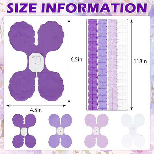 12Pcs Purple Party Decorations, Hanging Purple and White Lavender Paper Streamers Garland for Women Girls Birthday Baby Shower Wedding Graduation Party Backdrop Decor
