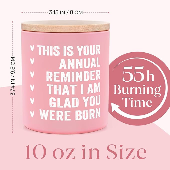 Happy Birthday Candle - Birthday Gifts for Women, Funny Birthday Gifts for Girlfriend, Best Friend, Sister, Daughter, BFF, Handmade Lavender Scented Candle 10oz