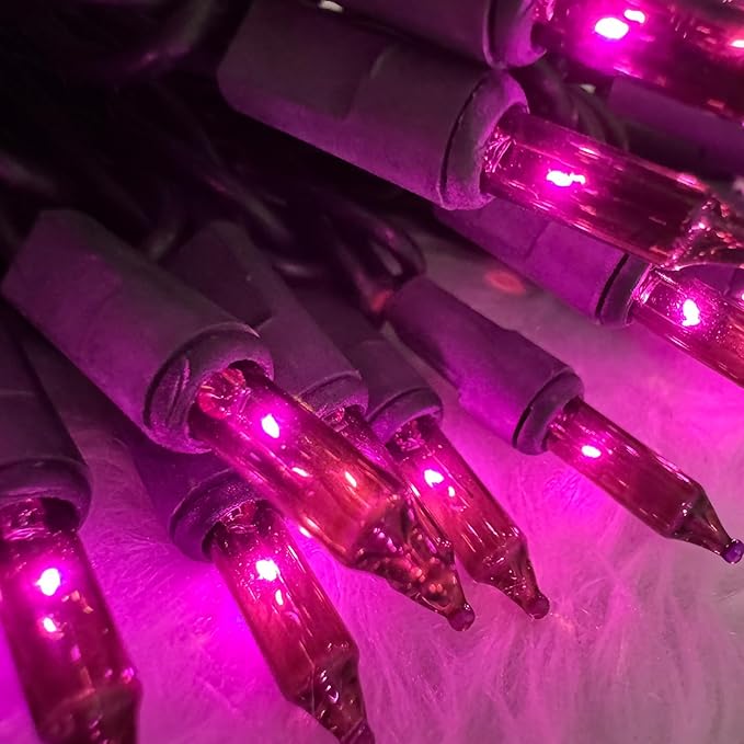 HISHINY Halloween String Lights 100 Count Incandescent Bulb Purple Halloween Lights with Black Wire for Outdoor Indoor Halloween Christmas Garland Party Festival Decor,UL Certified (21feet)