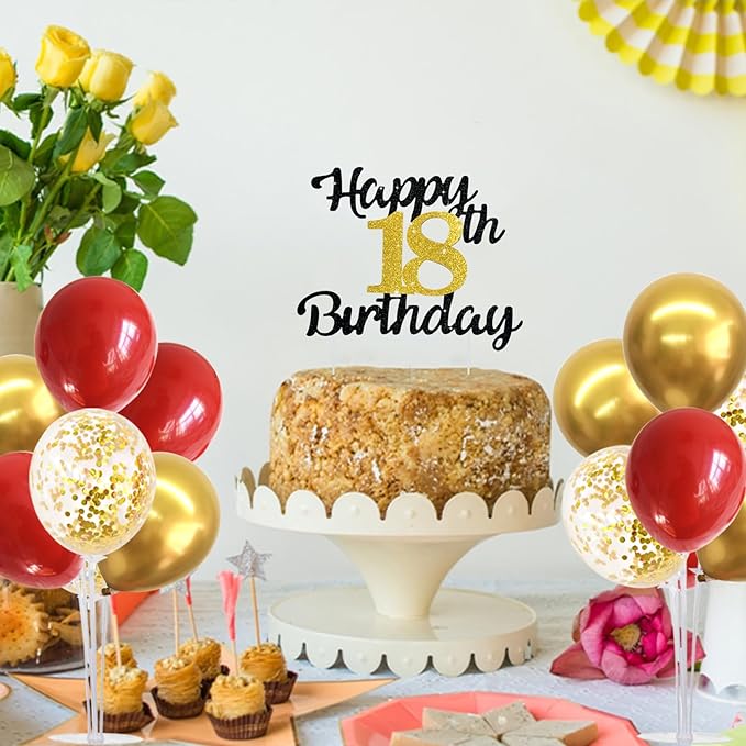 TONIFUL Red and Gold Balloon Stand Kit with Balloons for 2025 Graduation,Christmas,Wedding,Anniversary,Chinese New Year,Birthday Party Decorations,New Years 2025 (4 Set)