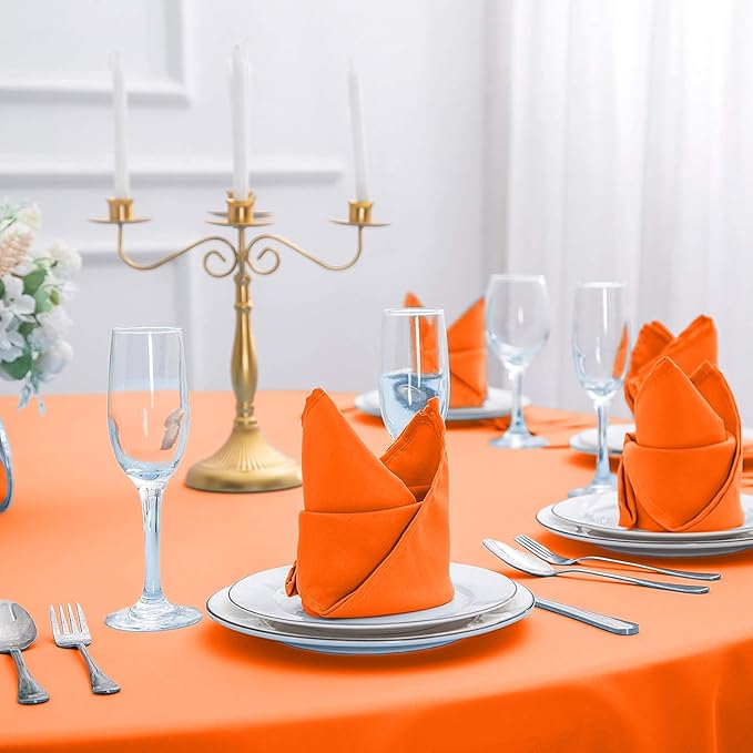 Cupuamon Cloth Napkins 20x20 inch Washable Polyester Dinner Napkins Soft Table Napkins for Wedding Party Dining Banquet(PurpleOrange,50PCS)
