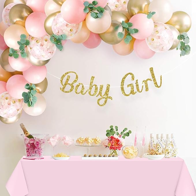 WNINK 4 Pack Gender Reveal Plastic Tablecloths, Disposable Rectangle Pink and Blue Pastel Tablecloth, Table Covers for Boy or Girl Gender Reveal Party Baby Shower Birthday Party Decorations 54" x 108"