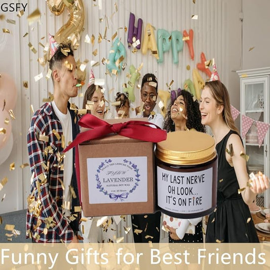My Last Nerve Candles Funny Lavender Scented Best Friend Candles for Women Dad Sister Mom Girlfriend Neighbors