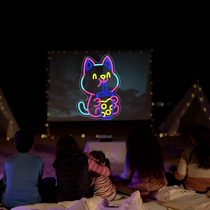 Soda Cat Neon Sign Girl Room Decor Led Neon Lights Signs for Wall Decor USB Powered Led for Room Decoration