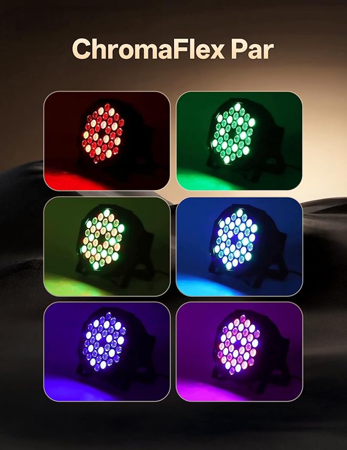 LED Par Lights 36 LED Stage Lights 7 Modes RGB DJ Lights with Sound Activated Remote and DMX Control DJ Uplighting for Birthday Party Events Wedding Christmas Stage Lighting (8 Packs)