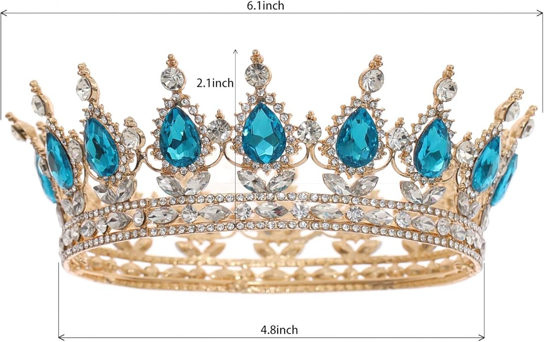 FORSEVEN Queen Crown Rhinestone Wedding Crowns and Tiaras for Women Costume Party Hair Accessories Princess Birthday Crown Crystal Bridal Crown Christmas Decorations Headband