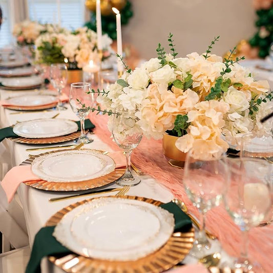10 Pack Coral Peach Cheesecloth Table Runner 10FT Sheer Coral Cheese Cloth Table Runners Boho Gauze 120 Inches Table Decorations for Wedding Bridal Baby Shower Fall Thanksgiving Decor