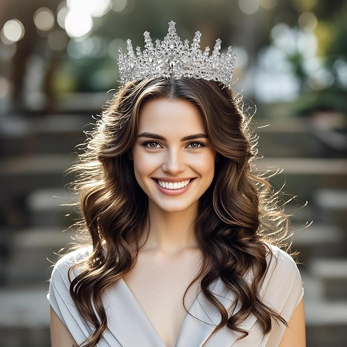 Tiaras and Crowns for Women Crystal Princess Tiaras Rhinestone Queen Crowns For Wedding Bridal Birthday Prom Pageant Party (Tiara 100)