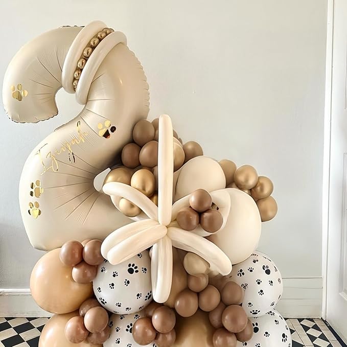Beige 21st Birthday Balloons Number 21, 40 Inch Large Foil 1 & 2 Numbers Balloons for 21 Year Old Boys Girls, Cream Giant Helium Balloon for Women Men 21st 12th Birthday Anniversary Party Decorations