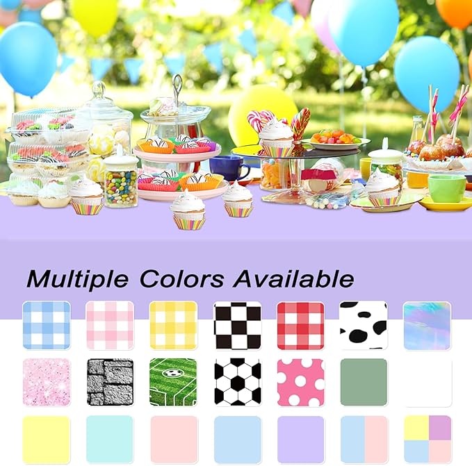 WNINK 4 Pack Light Purple Rectangular Plastic Tablecloths, Pastel Purple Disposable Table Covers 54" x 108" for Birthday, BBQ, Bridal Shower, Engagement Wedding, Picnic Parties and 8 ft Table Use
