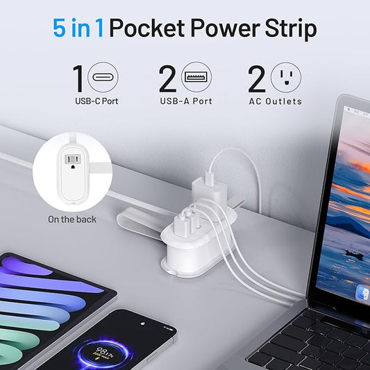 BEVA Cruise Power Strip, Cruise Approved Outlet with USB Ports, Non Surge Protector, 4FT Short Extension Cord 2 Outlets 3 USB Ports(1 USB C), Travel Essentials Outlet Adapter(3.4A Charge White)