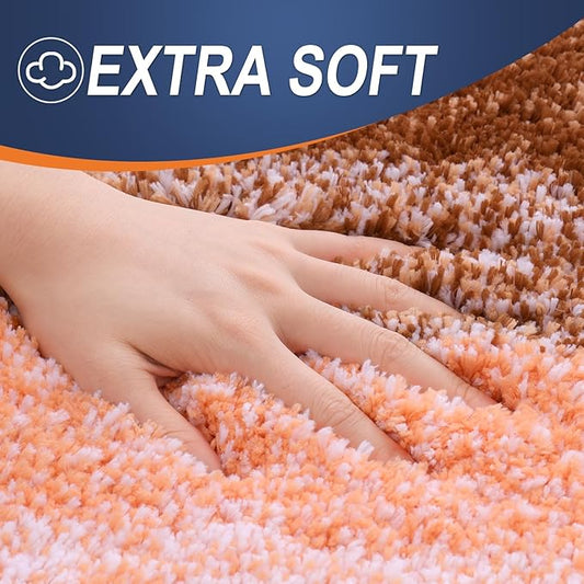 OLANLY Bathroom Runner Rugs 44x24, Extra Soft Absorbent Microfiber Bath Rugs, Rubber Backing, Quick Dry, Machine Washable Bath Mats for Bathroom Floor, Tub and Shower, Home Decor Accessories, Orange