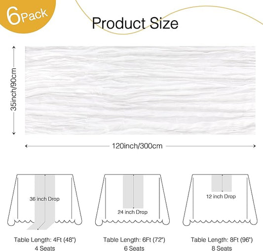 12 Pack Cheesecloth Table Runner 120 Inch Boho Rustic Gauze 10 FT White Cheese Cloths Table Runners Decorations for Spring Summer Birthday Party Baby Shower Wedding Holiday Home Decor