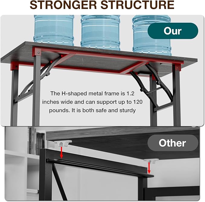 TEMI Small Computer Desk Folding Table - 43.3" Foldable Office Desk, No Assembly, Perfect for Small Spaces in Bedroom, or Apartment, Portable Mini Desk or Study Table Compact Design, Marble Greige