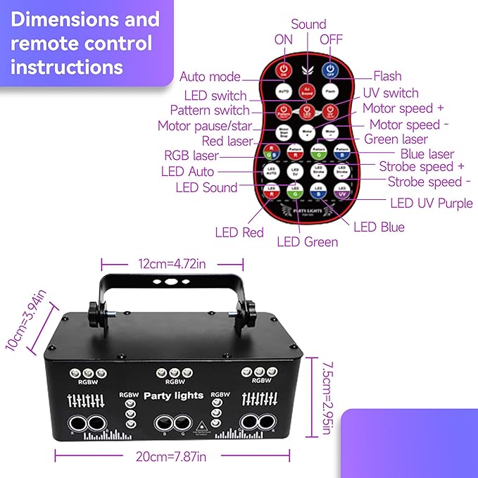 DJ Party Lights,21 Eyes RGB DJ Disco Lights,Full Color Strobe LED Lighting for Parties Live Light Show Xmas Club Bar Disco Dancing