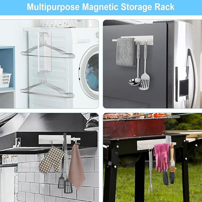 Hanger Organizer Magnetic Hangers Holder for Washing Machine Laundry Room Organization,Clothes Hanger Stacker Coat Hanger Stacker Hanger Stand Rack for Adult Kids Pants Hangers Storage 2 Pack