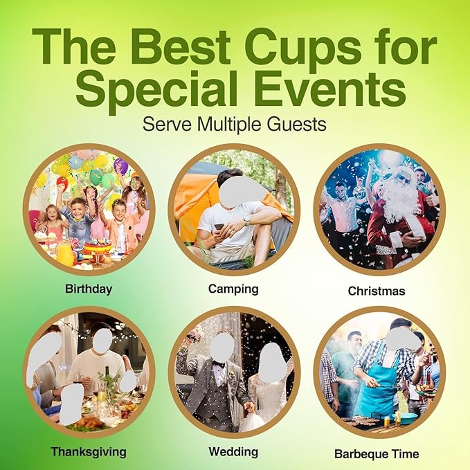 Compostable Plant-Based Clear Plastic Cups 9oz Thick, Reusable, Disposable Iced Coffee Cups for Smoothies, Beer & Any Beverages for Parties, Weddings & Gatherings (9oz)