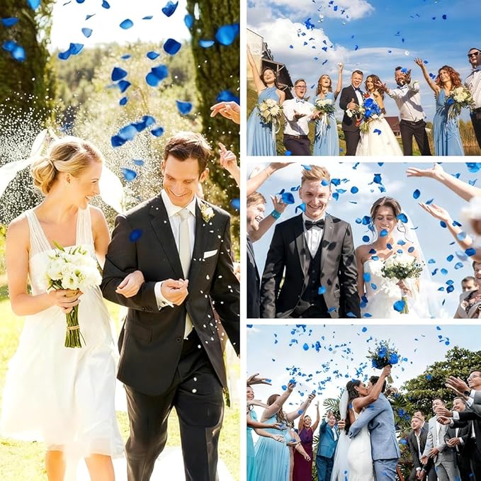 Rose Petals 2000pcs Artificial Silk Blue Rose Petals Flower Petals Fake Faux Roses Petal for Romantic Night Roses Petal Decorations for Wedding Proposal Anniversary Valentine's Day Flower Decorations