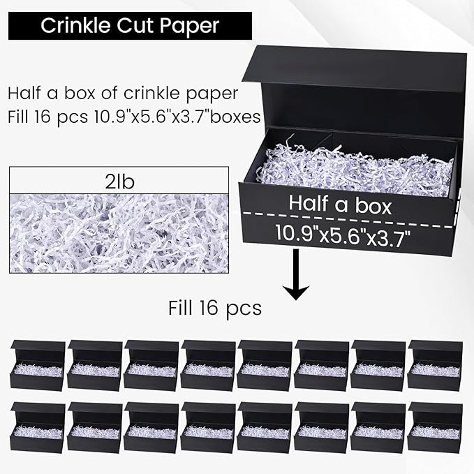 VGOODALL 2LB Green Crinkle Paper Filler, Shredded Confetti Paper for Gift Basket Filling Holiday Box Wrapping Stuffing Supplies