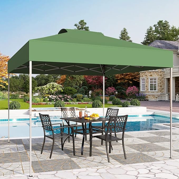 PHI VILLA Outdoor Pop up Canopy 10'x10' Tent Camping Sun Shelter-Series Party Tent, 100 Sq. Ft of Shade (Green)