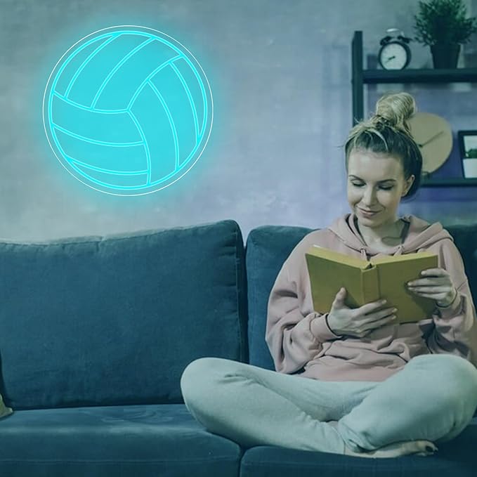 Volleyball Neon Sign for Home Decor, Bedroom, Led, Room, Gym, Sports - Men Women Wall Decor Gift Size 12''