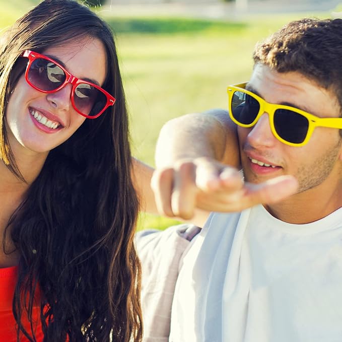 Pibupibu 10/20 Packs Adults Wholesale Neon Colors Square Retro Style Party Favors Sunglasses