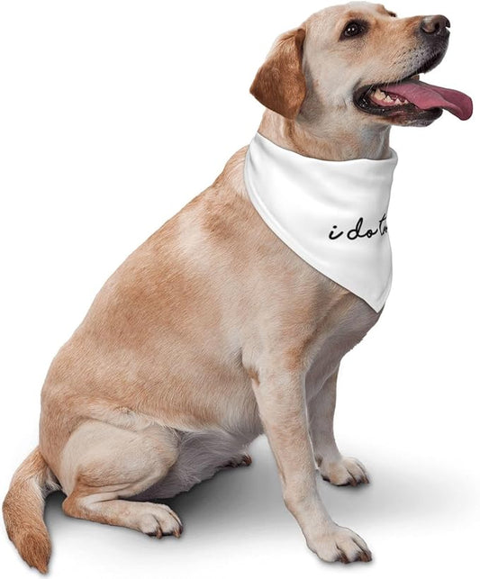 I Do Too Dog Wedding Bandana, Married Puppy Pet Bandanas Accessories, Photo Prop for Dog Lover Pet Scarf Accessories (White)