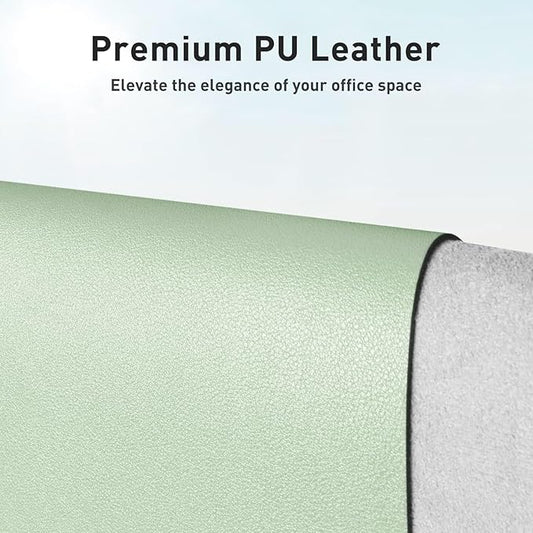 Aothia Faux Leather Desk Mat - Non-Slip PU Leather Desk Blotter, Waterproof Writing Surface, Large Desk Pad for Office & Home (Aqua, 55" x 17")