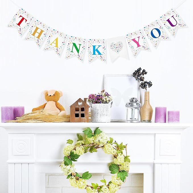Thank You Banner for Teacher Doctor Staff Employee Appreciation Week Decorations Thank You Garland Bunting for Graduation Backdrop Nurse's Day Party Supplies Home Office Classroom Decor