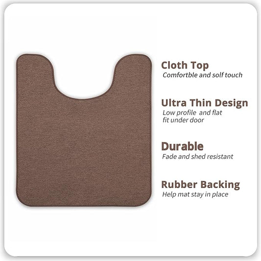 Toilet Rugs U Shaped Bathroom Rug,Machine Washable Non Slip Quick Dry Super Absorbent Ultra Thin Toilet Mats for Bathroom Toilet.Brown,1'8"x2'(20x24inch)