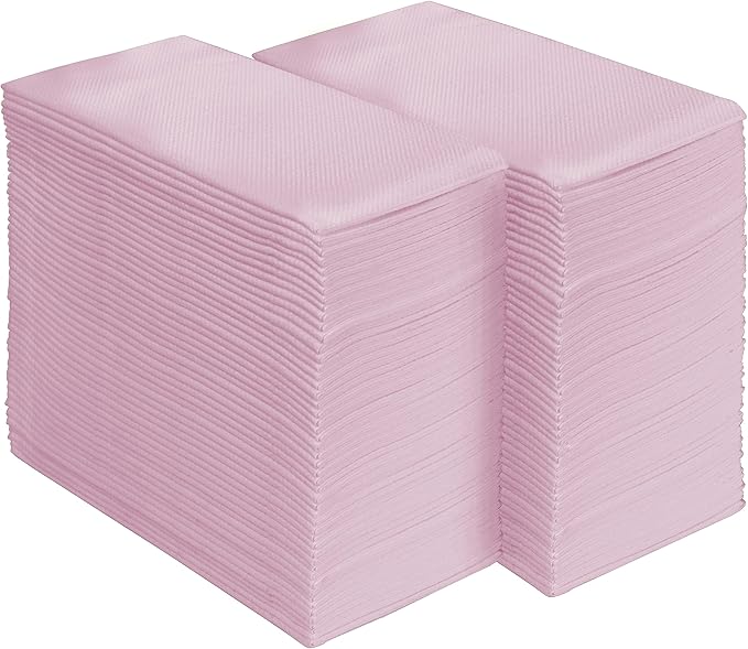 AMERICAN HOMESTEAD Paper Napkins - Pink Disposable Linen-Like Dinner Napkins - Restaurant-Quality Table Serviettes for Weddings, Parties, and Events - 15.75" x 15.75" - 50 Count