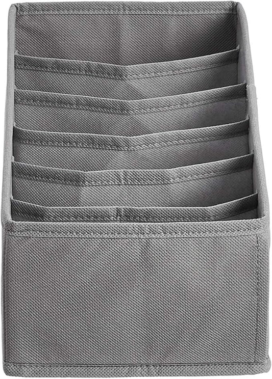 Amazon Basics Underwear Drawer Organizer Dividers for Closet Organization and Storage, Fits Perfectly in Dresser, 2-Pack, Gray | Pack of 2