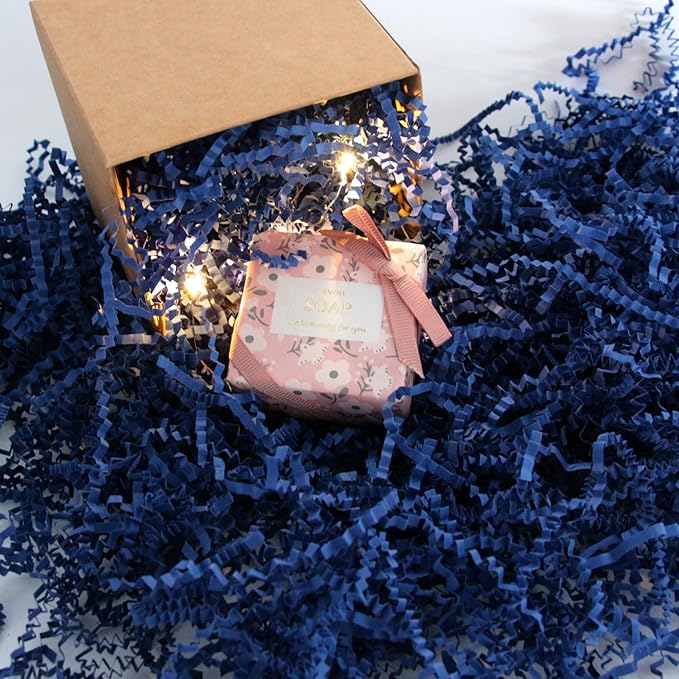 2LB Navy Blue Crinkle Paper Filler Shred Confetti for Gift Wrapping Birthdays Weddings Valentines Day Party Favors Decorations