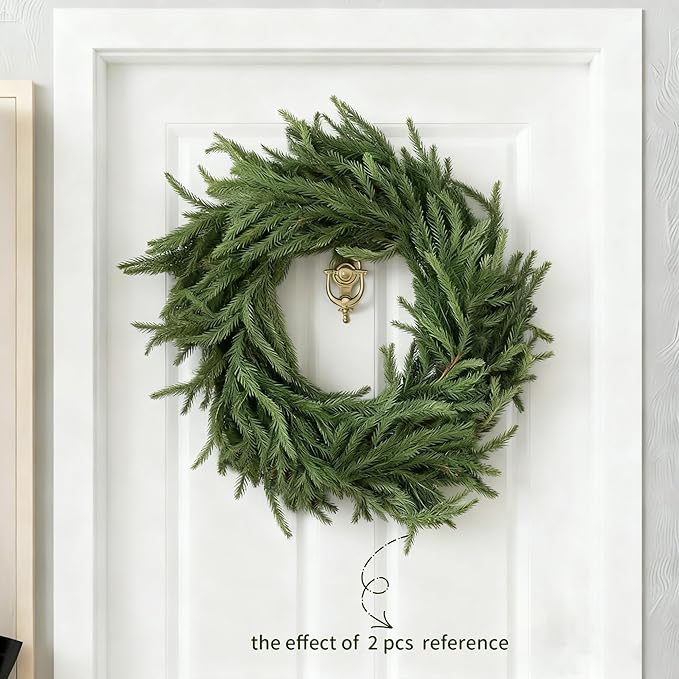 12 FT 2 Pcs 6 Ft Artificial Norfolk Pine Christmas Garlands, Realistic Winter Pine Garland, Green Artificial Greenery Garland for Mantle, Wall, Table,Fireplace,Indoor, Outdoor Christmas Decorations