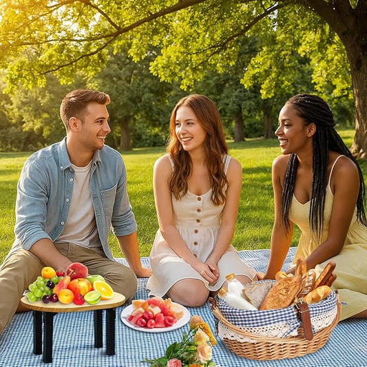 Wicker Picnic Basket Set for 2 with Detachable Table, Utensil Carry Bag,Waterproof Picnic Blanket,Removable Liner Picnic Essentials for Camping,Beach,Birthydas and Family/Couples Gifts