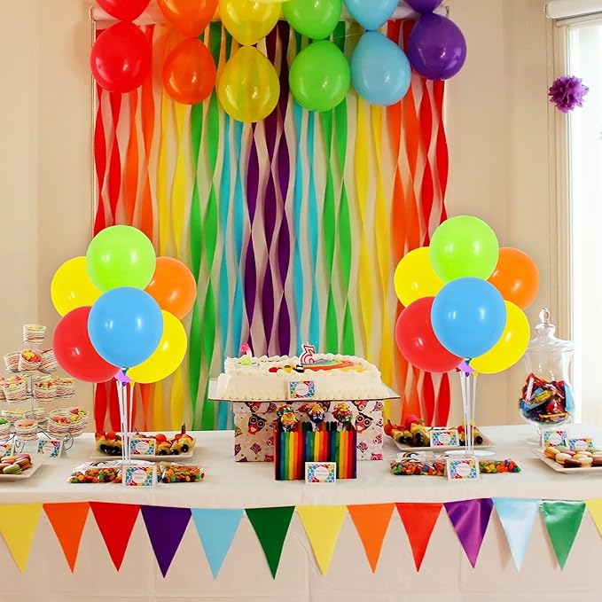 TONIFUL 4 Set Colourful Balloon Centerpieces for Table,Balloons Stand Kit for Rainbow Party Centerpieces Table Decorations,Easter Decoration,Birthday Decorations