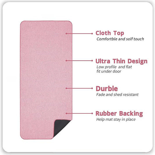 Bath Mat,Ultra Thin Bathroom Runner Rugs,Large Bath Mats for Bathroom,Quick Dry,Non-Slip,Machine Washable,Low Pile,Bath Rug,Shower Outside,Sink,Home Decor Accessories.Pink,2'x6'(24x72inch)