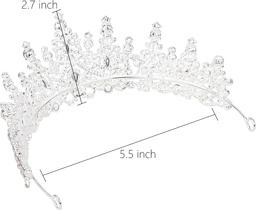 Crystal Tiara Crown for Women, Rhinestone Queen Headband Wedding Bridal Hair Accessories, Princess Crown for Birthday Prom Quinceañera Party Pageant Halloween Cosplay