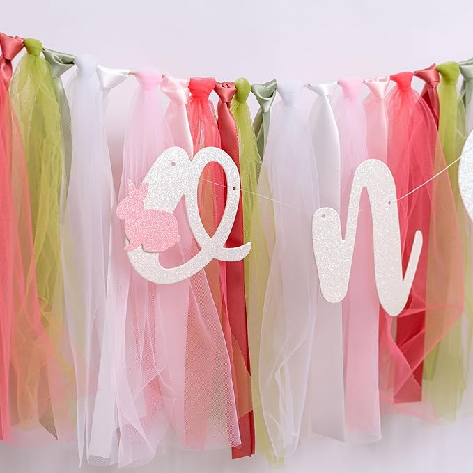 Bunny High Chair Banner 1st Birthday - Some Bunny Is One High Chair Banner, Easter Rabbit First Birthday Decorations for Party, Smash Cake, Photo Props