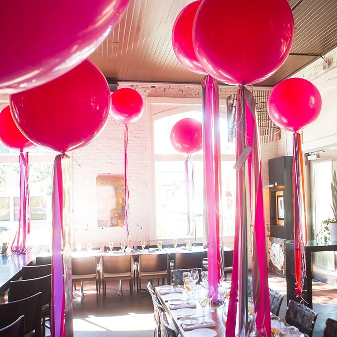 PartyWoo Hot Pink Balloons 4pcs 36 Inch Magenta Fuchsia Balloons for Baby Shower Gender Reveal Engagement Bachelorette Wedding Bridal Shower Anniversary Birthday Party Decorations Pink-Y12